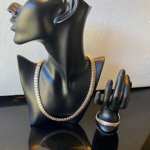 Elegant Gold and Silver Women's Jewelry Set